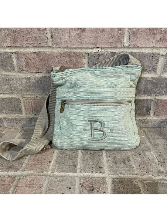 thirty-one Handbags - Chic Aqua Crossbody Bag with Initial B